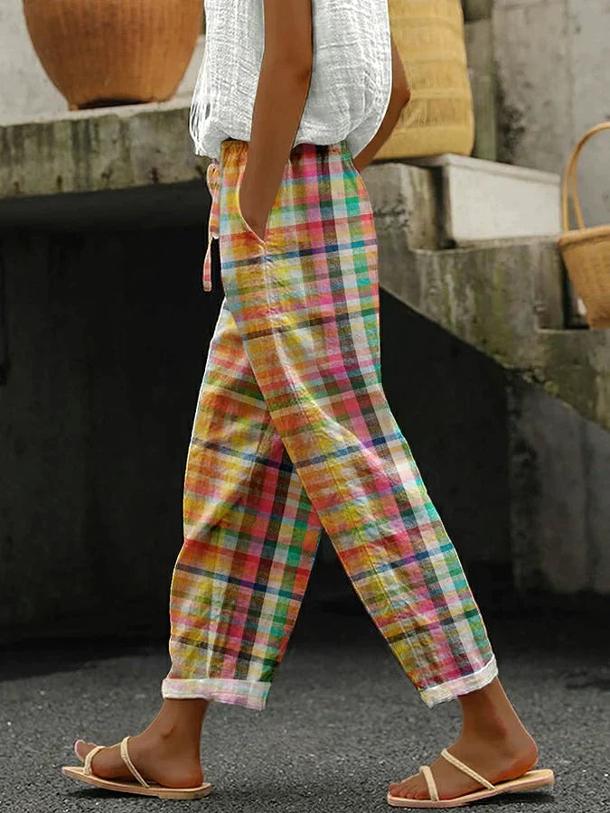 Bertilla - Pantaloni Eleganți în Carouri