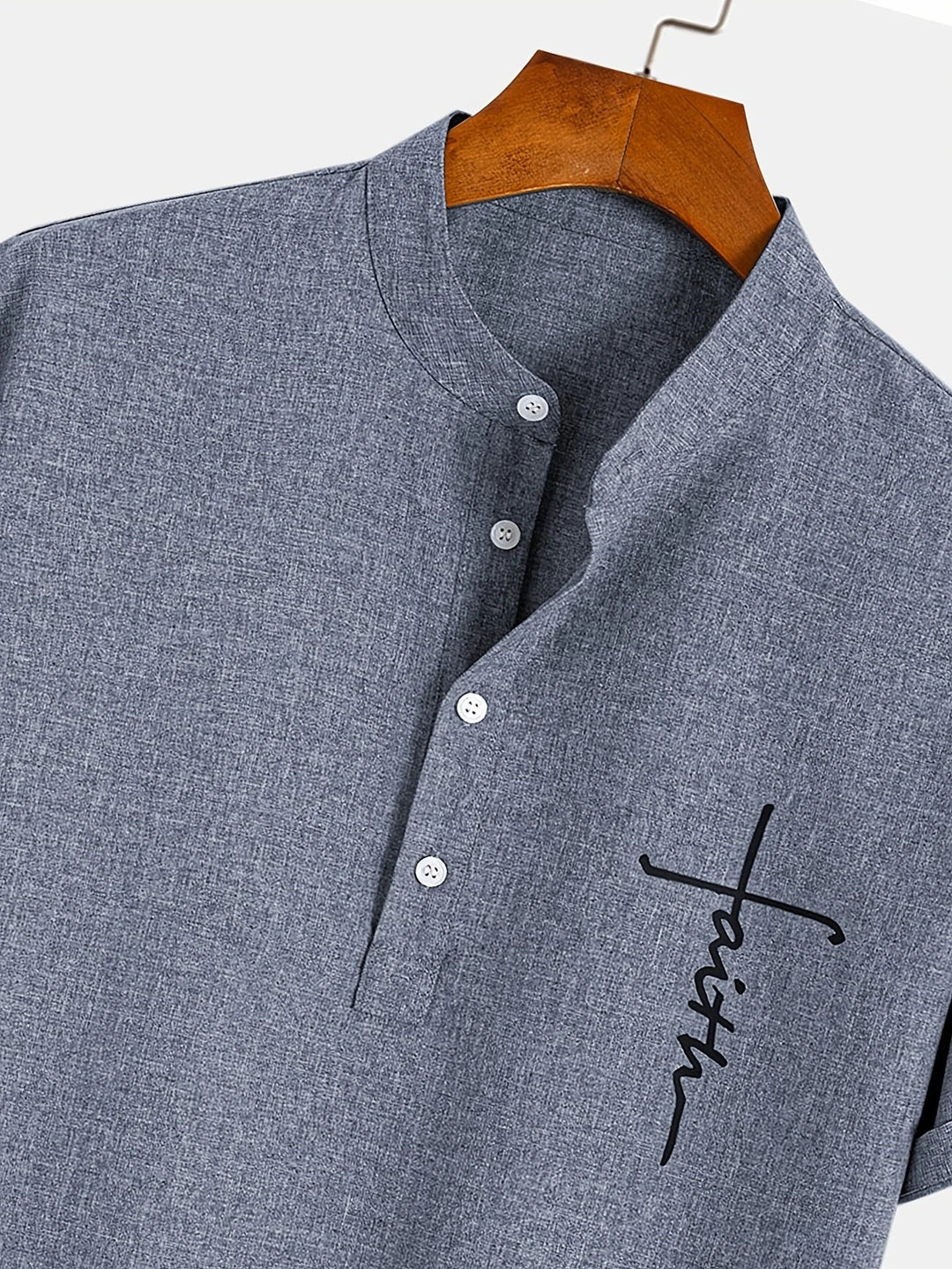 Elliott - Cămașă Elegantă Cu Mâneci Scurte și Guler înalt