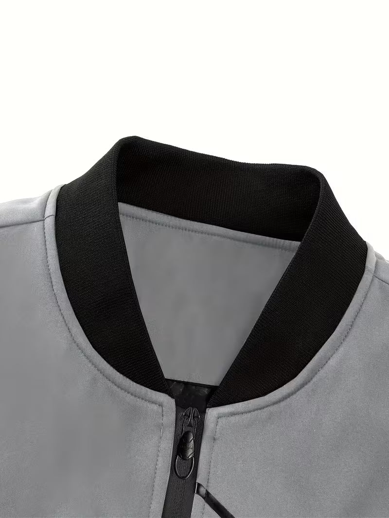 Akrum - Jachetă Bomber Casual Cu Fermoar