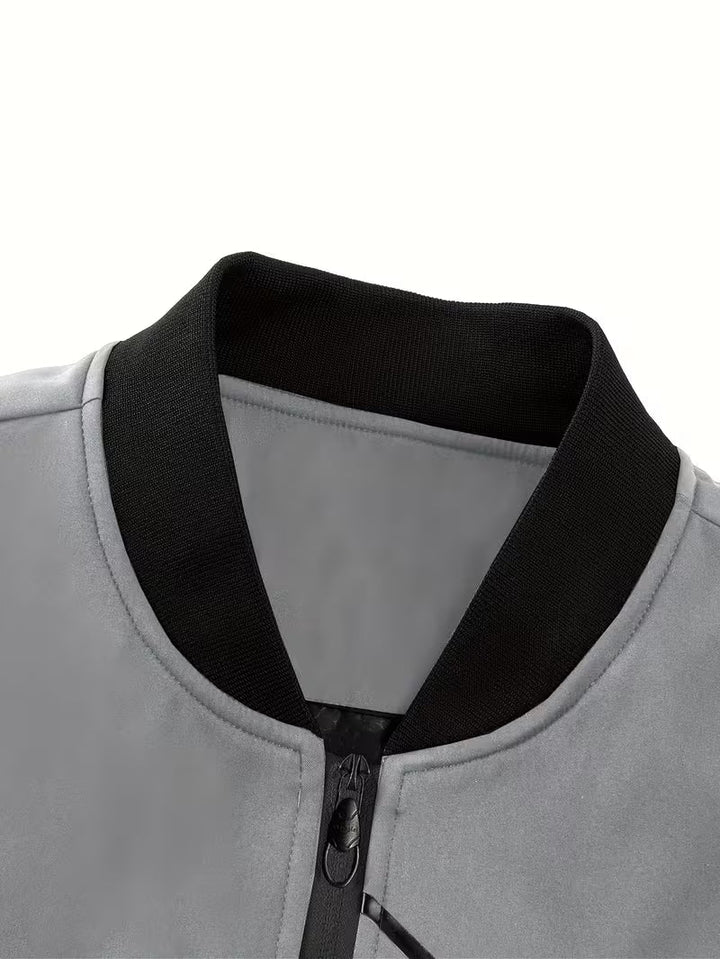 Akrum - Jachetă Bomber Casual Cu Fermoar