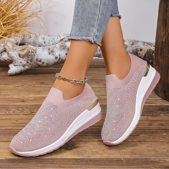 Josia - Adidași Fără Șireturi Cu Model De Fluture Din Strasuri