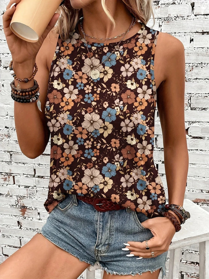 Lilou - Top Casual De Vară Cu Imprimeu Floral