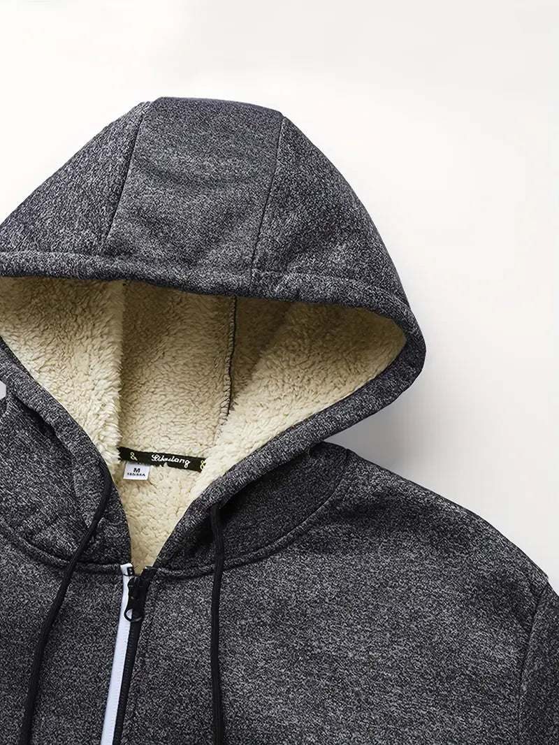 Helge - Hanorac Cazuală Cu Mâneci Lungi Fermoar și Glugă