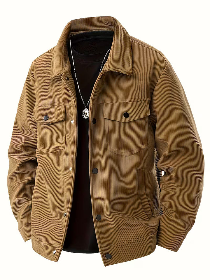 Matthaus - Jachetă Din Velur cu Guler și Buzunare cu Clapă