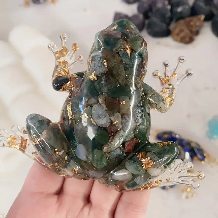 Frostone - Sculptură Din Cristal în Formă de Broască Pentru Decorarea Casei