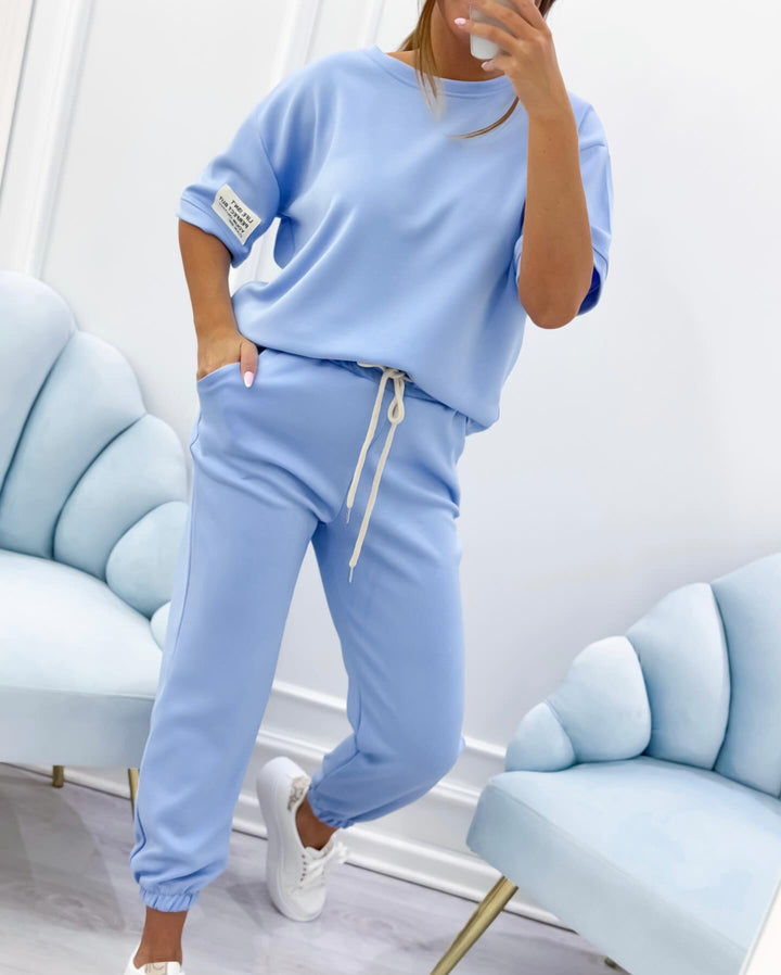 Nalaya - Elegant Mânecă Scurtă Două Piese Set