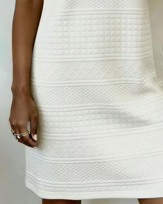 Alaitz - Rochie Dreaptă Jacquard Cu Trei Nasturi