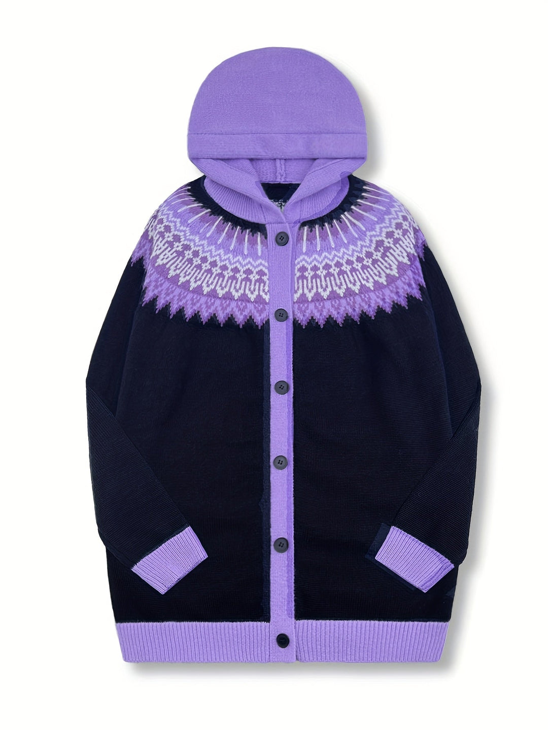Gulnur - Pulover Elegant De Iarnă Cu Mâneci Lungi Și Glugă