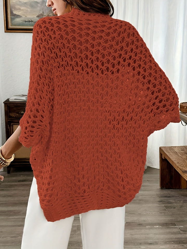 Etleva - Cardigan Eleganță Cu Mâneci în Formă De Aripi De Liliac