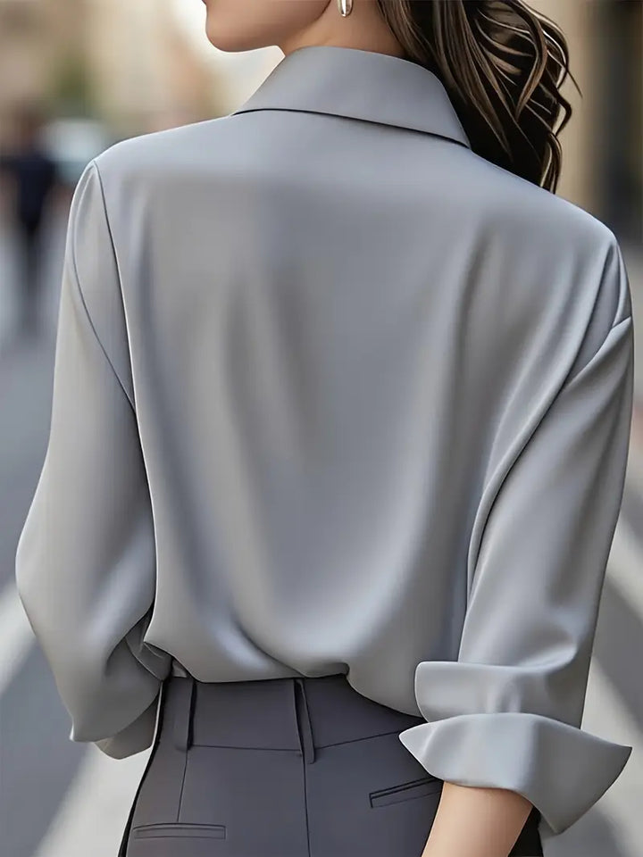 Amiliana - Cămașă Elegantă Cu Mâneci Lungi Si Nasturi