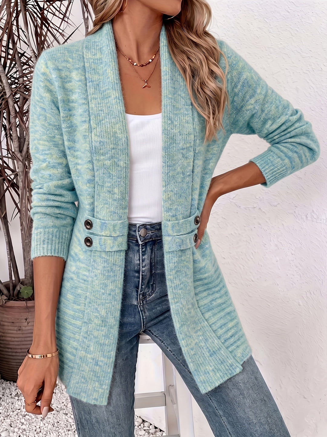 Linsey - Cardigan Elegant Cu Partea Din Față Deschisă