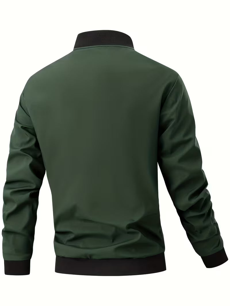 Akrum - Jachetă Bomber Casual Cu Fermoar