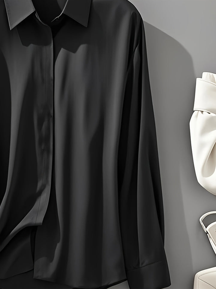 Elenochka - Cămașă Elegantă Cu Mâneci Lungi și Nasturi