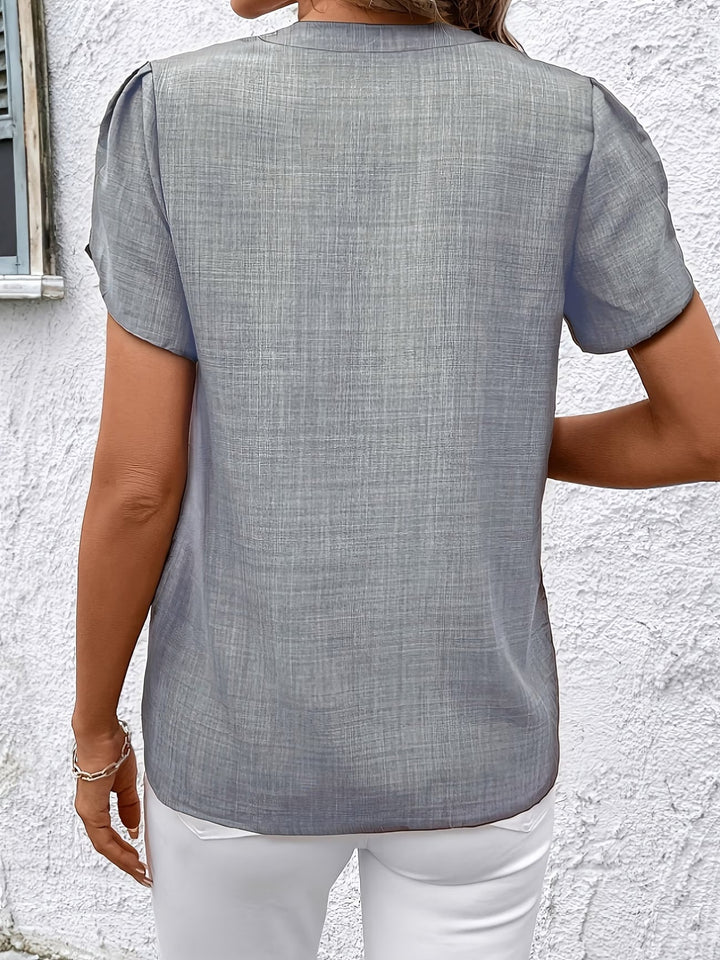 Kacey – Tricou Cu Mâneci Scurte Și Decolteu În V