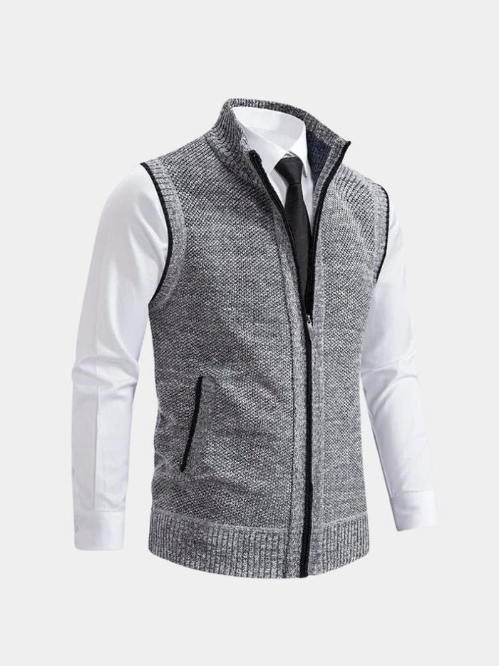 Bronislaw - Vestă Elegantă Cu Fermoar Integral