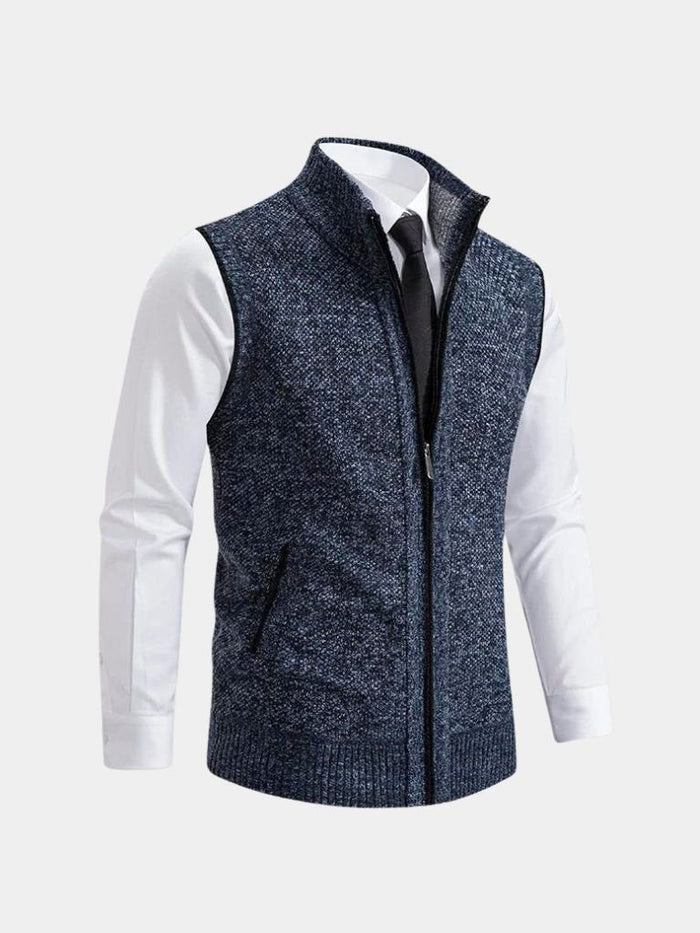 Bronislaw - Vestă Elegantă Cu Fermoar Integral