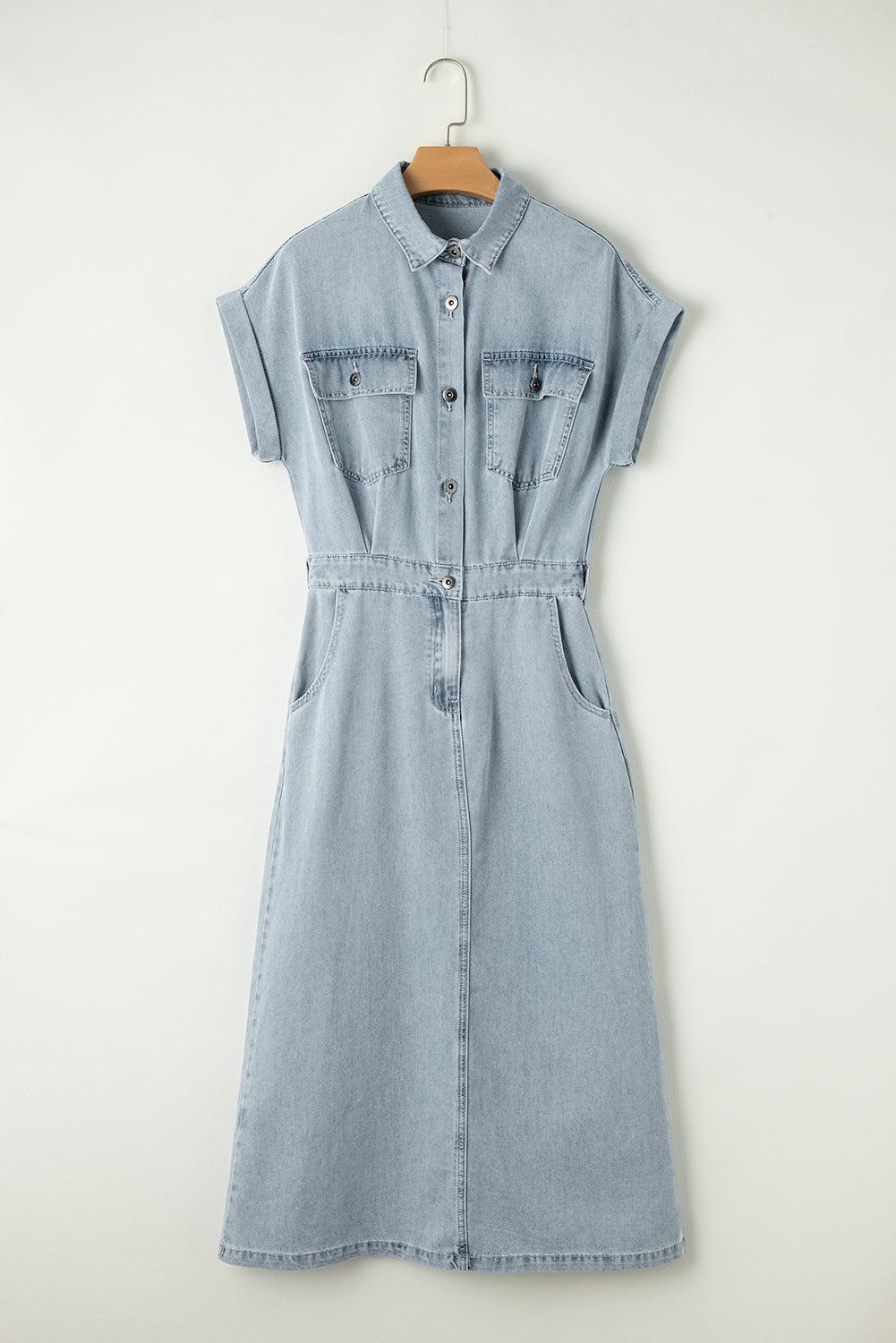 Brygida - Rochie Elegantă Din Denim
