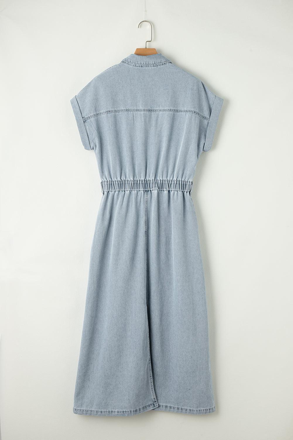 Brygida - Rochie Elegantă Din Denim