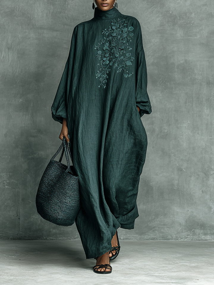 Mirra - Rochie Maxi Lejeră, Cu Mâneci Lungi