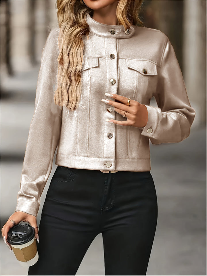 Slavica - Jachetă Vintage Cu Mâneci Lungi Si Nasturi In Față