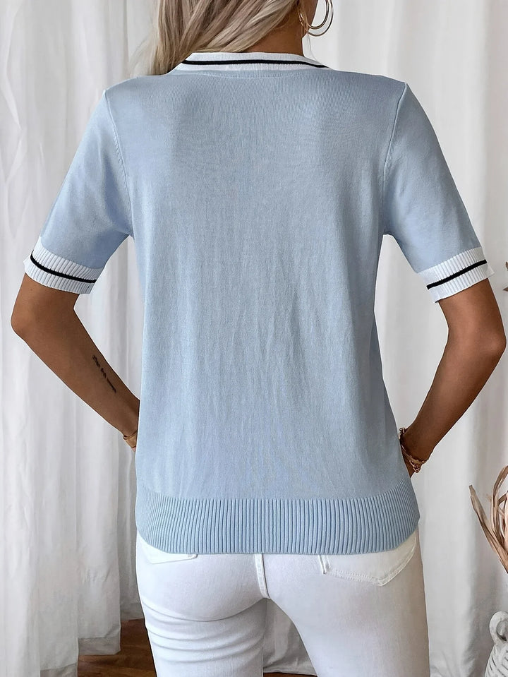 Brunella - Top eleganță Din Tricot Cu Decolteu In V