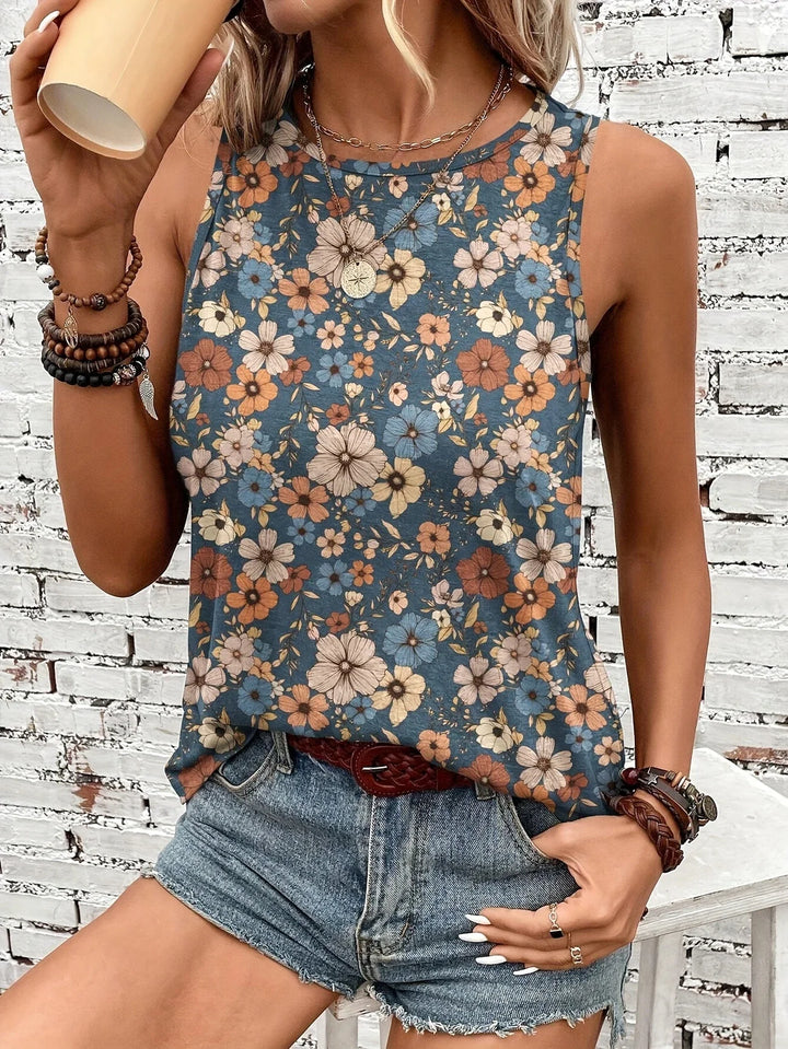 Lilou - Top Casual De Vară Cu Imprimeu Floral