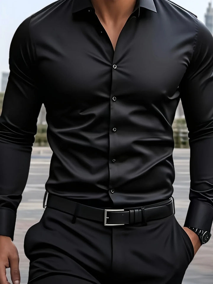 Byron - Cămașă Elegantă Cu Mâneci Lungi și Nasturi