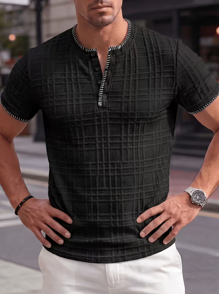 Layton - Tricou Henley Cu Mâneci Scurte și Textură