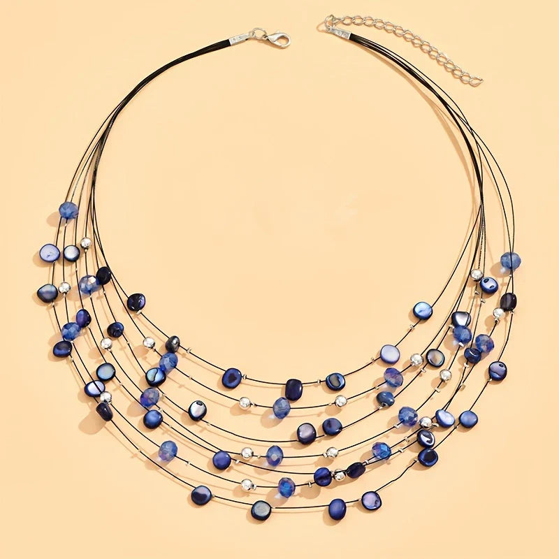 Mabelline - Colier Elegant în Stil Boem, cu mai Multe Straturi de Mărgele