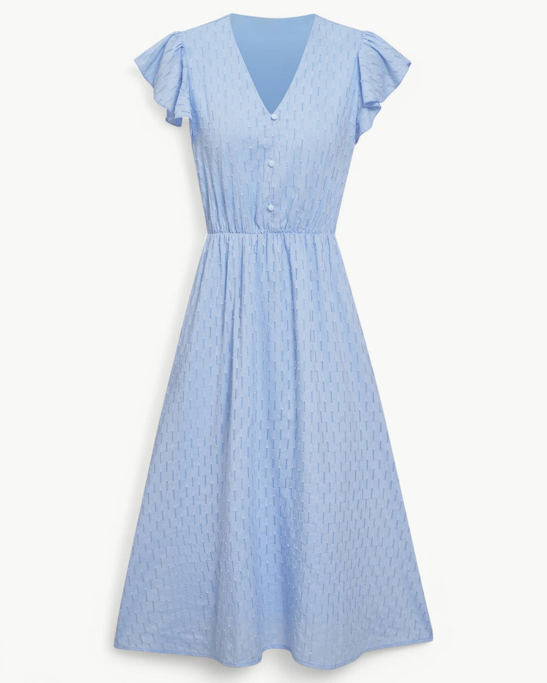 Julieta - Rochie Midi Cu Mâneci Cu Volane