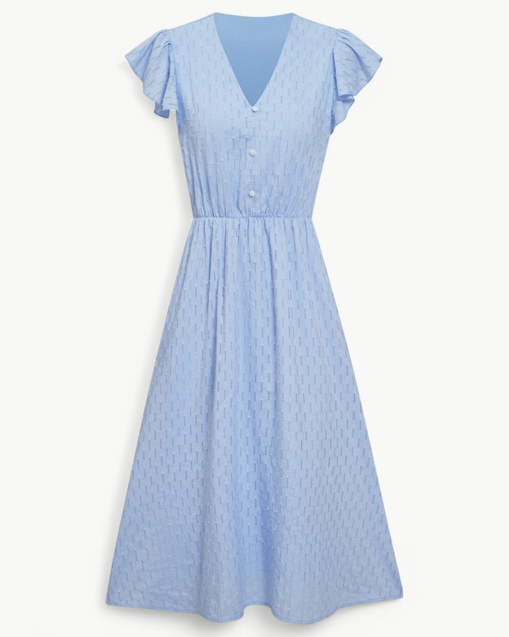 Julieta - Rochie Midi Cu Mâneci Cu Volane