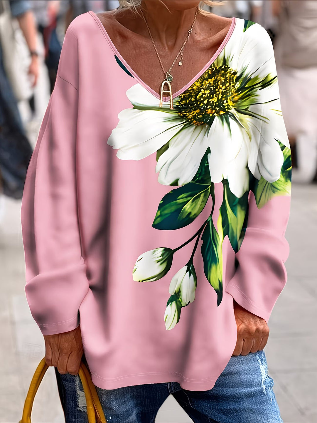 Daphna - Tricou Oversized Cu Imprimeu Floral