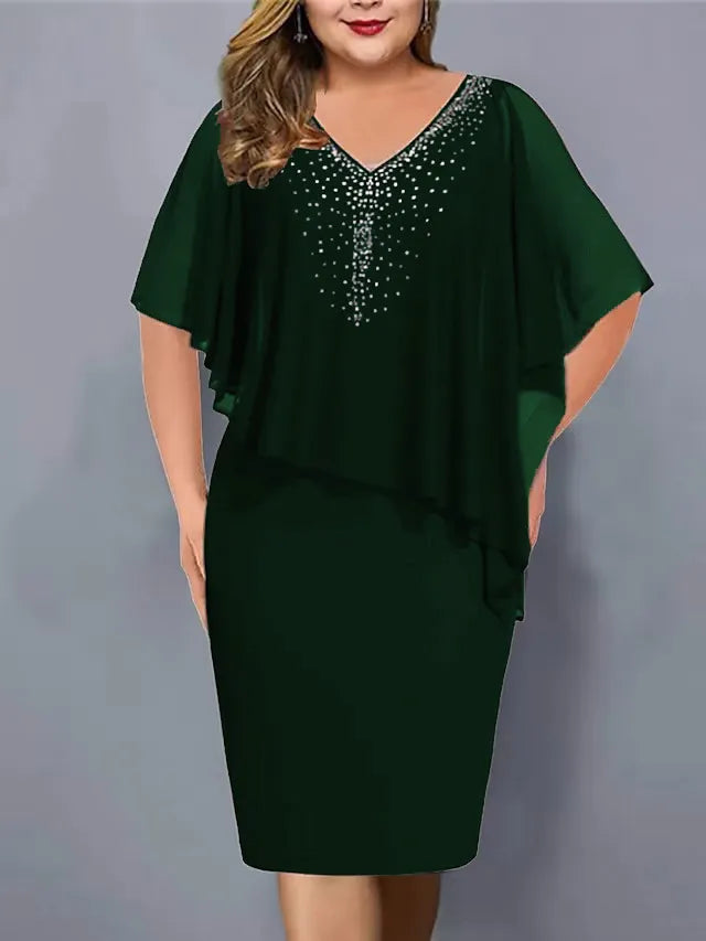 Amelie – Rochie Din Șifon Cu Decolteu În V, Împodobită Cu Strasuri