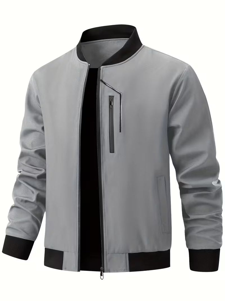 Akrum - Jachetă Bomber Casual Cu Fermoar