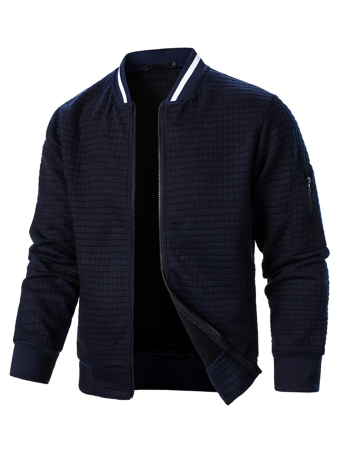 Benjie - Zipper Stand-Up Collar Cardigan Jacket