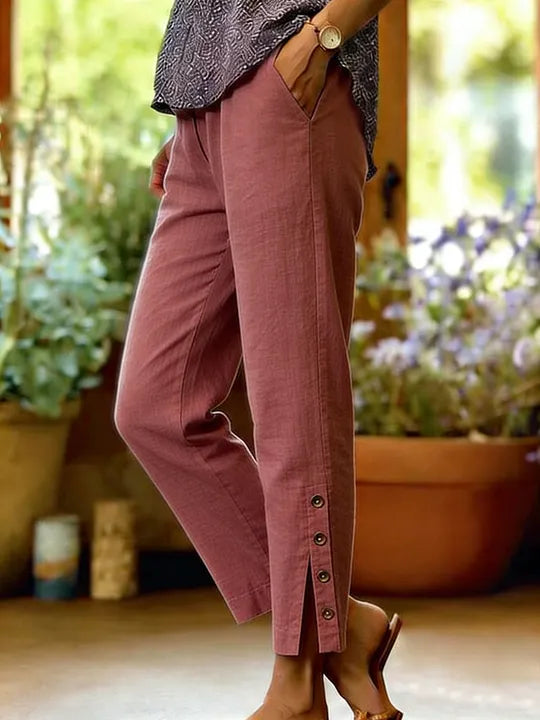 Kileza – Pantaloni Casual, Cu Croială Largă și Nasturi