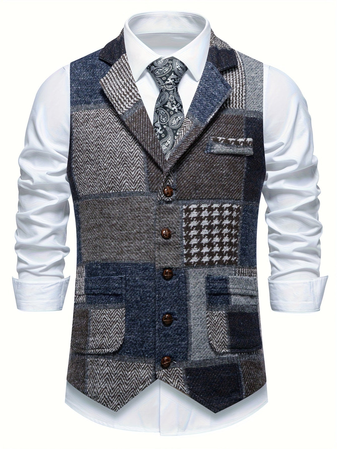 Saverse - Vestă Din Tweed Cu Modelul în Zig Zag