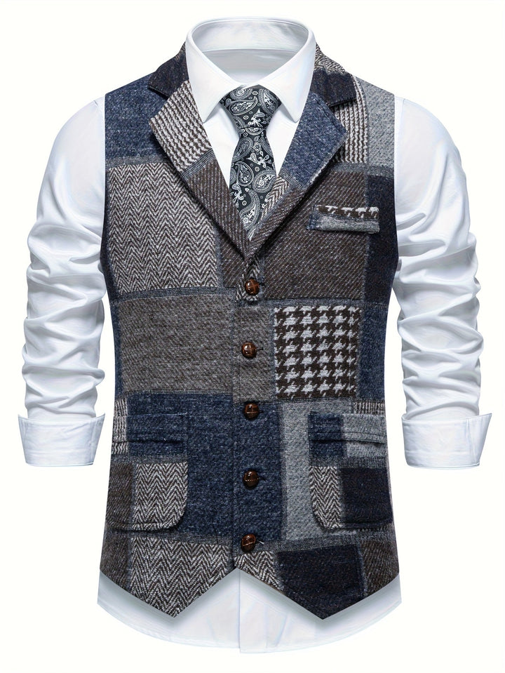 Saverse - Vestă Din Tweed Cu Modelul în Zig Zag