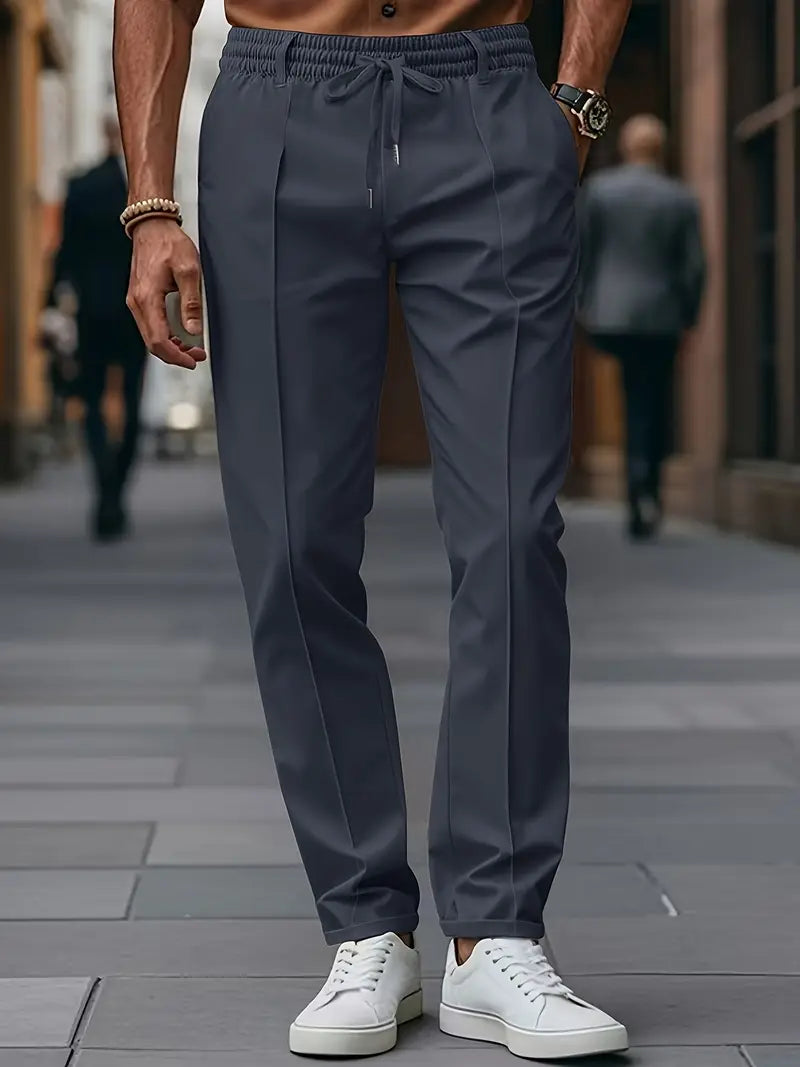 Crawford - Casual Subțire Potrivit Pantaloni Cu Talie Elastică