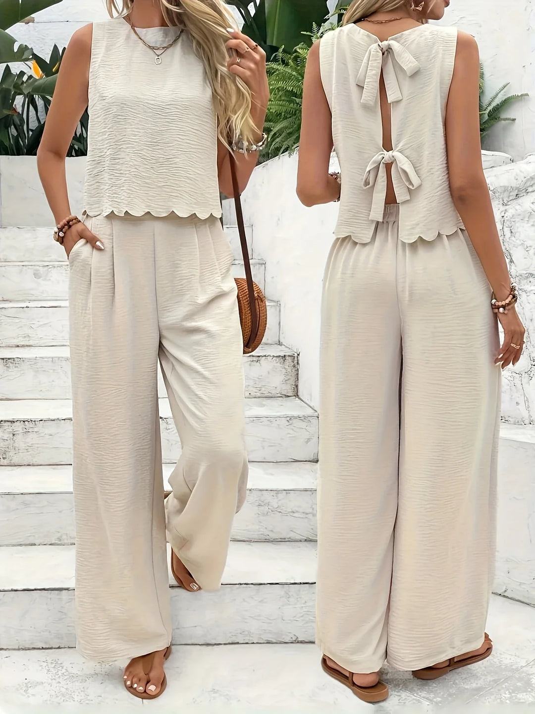 Raya - Set Elegant Din Două Piese Fără Mâneci