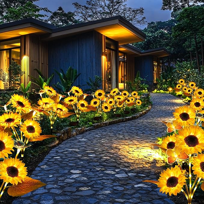 FloralGlow - Lumini Solare LED Pentru Grădină Cu Floarea-Soarelui