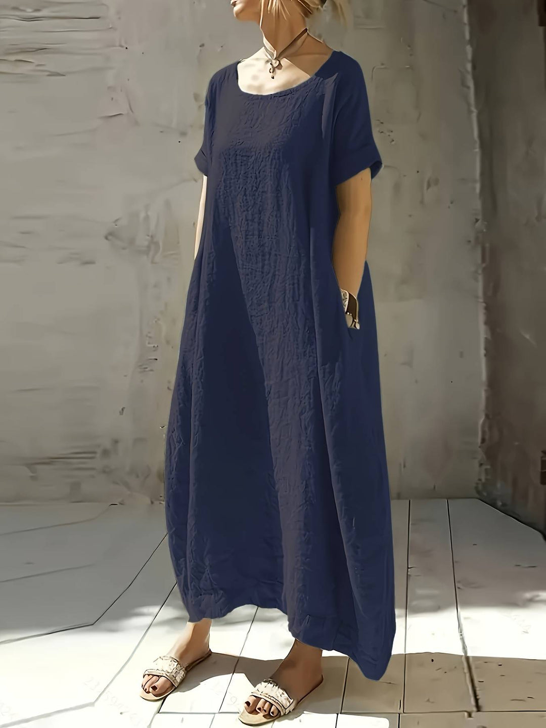 Anuradhi - Rochie lungă Casual cu Mâneci largi