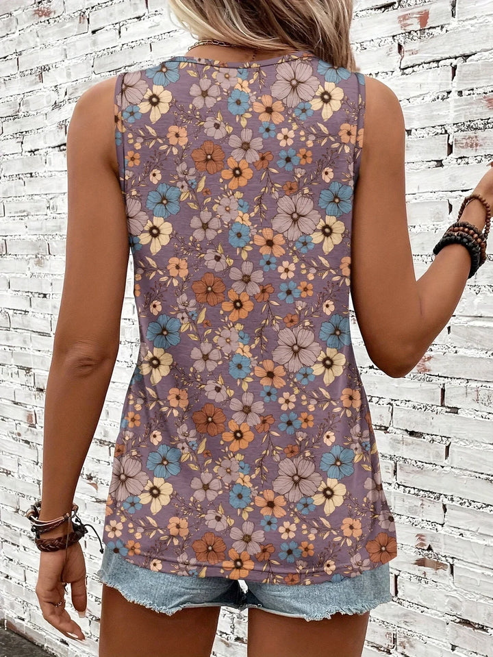 Lilou - Top Casual De Vară Cu Imprimeu Floral