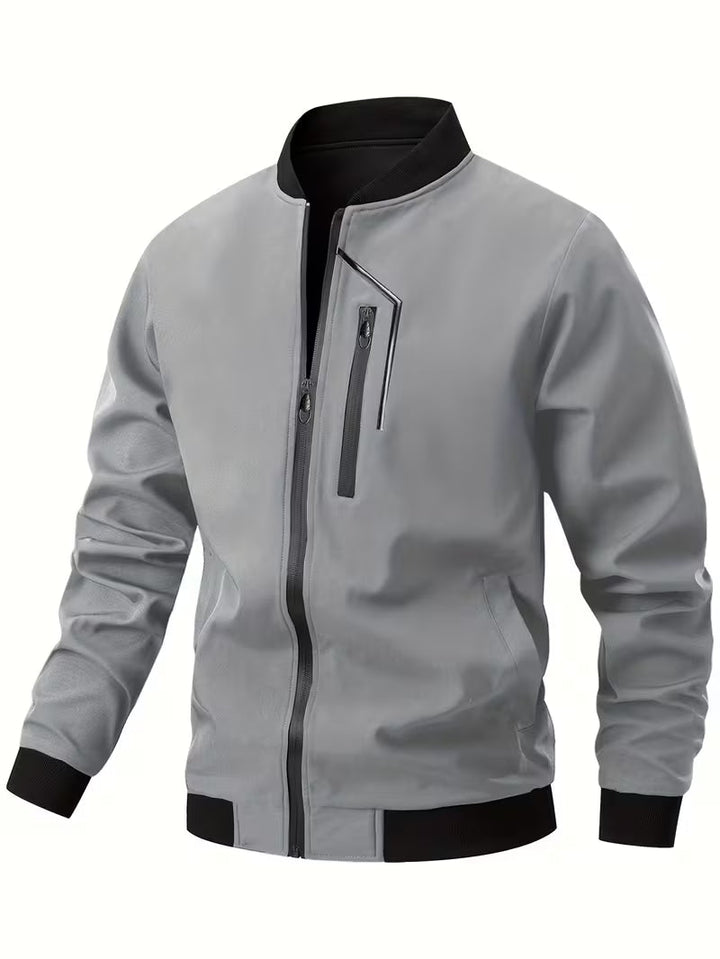 Akrum - Jachetă Bomber Casual Cu Fermoar