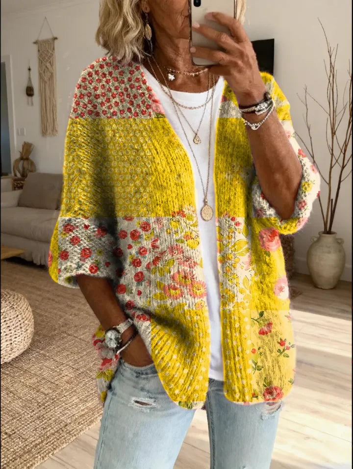 Stevena - Pulover Cu Model Floral Elegant