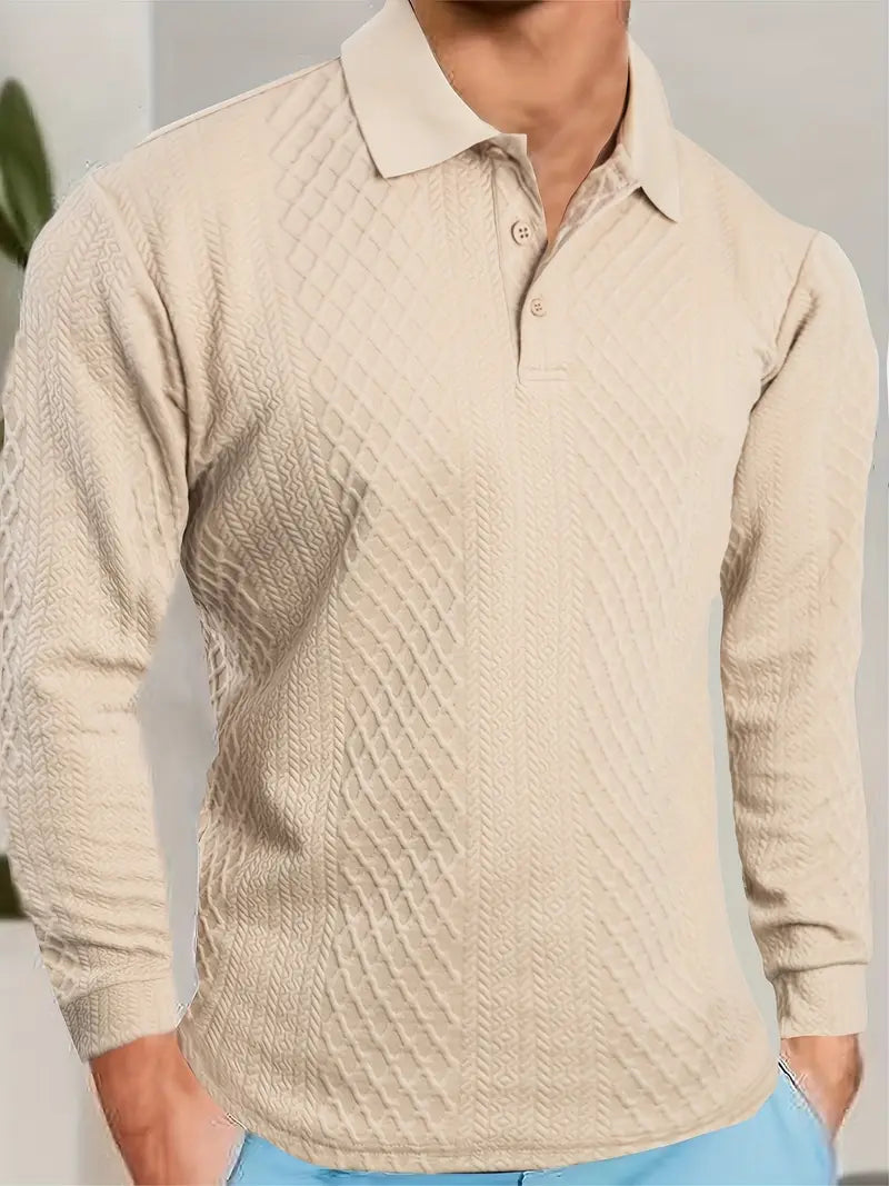 Benoit - Tricou Texturat Lior Cu Guler Jacquard
