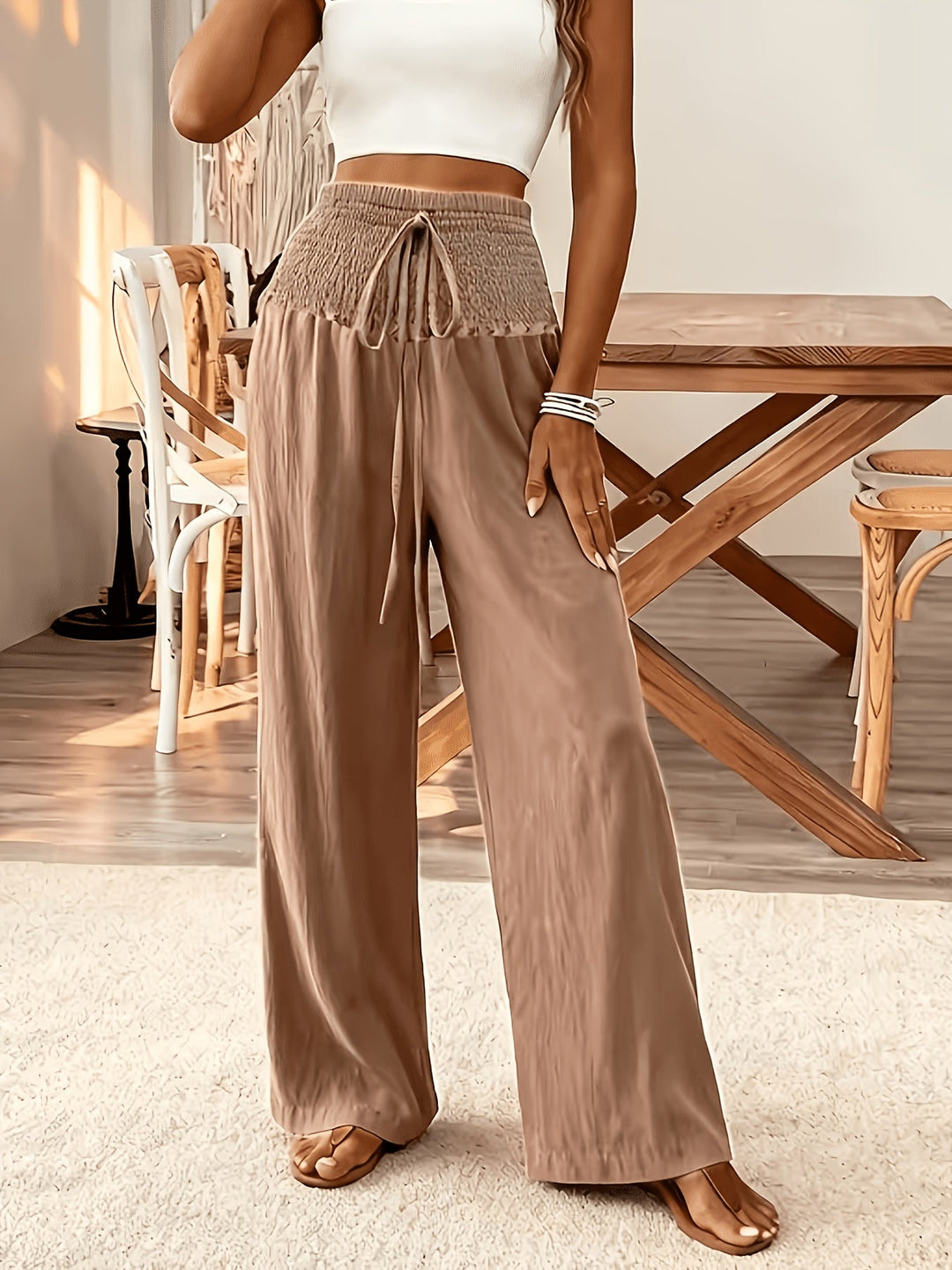 Rebeki - Pantaloni Lungi Din Bumbac Respirabil