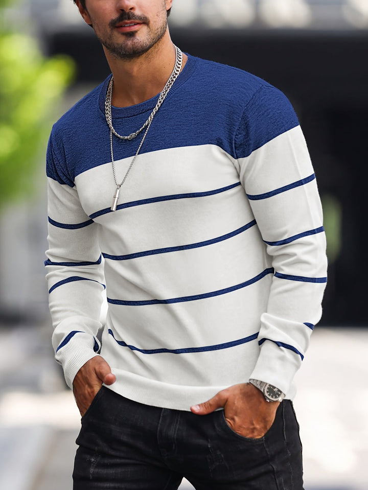 Michiel - Pulover Casual cu Dungi și Mâneci Lungi