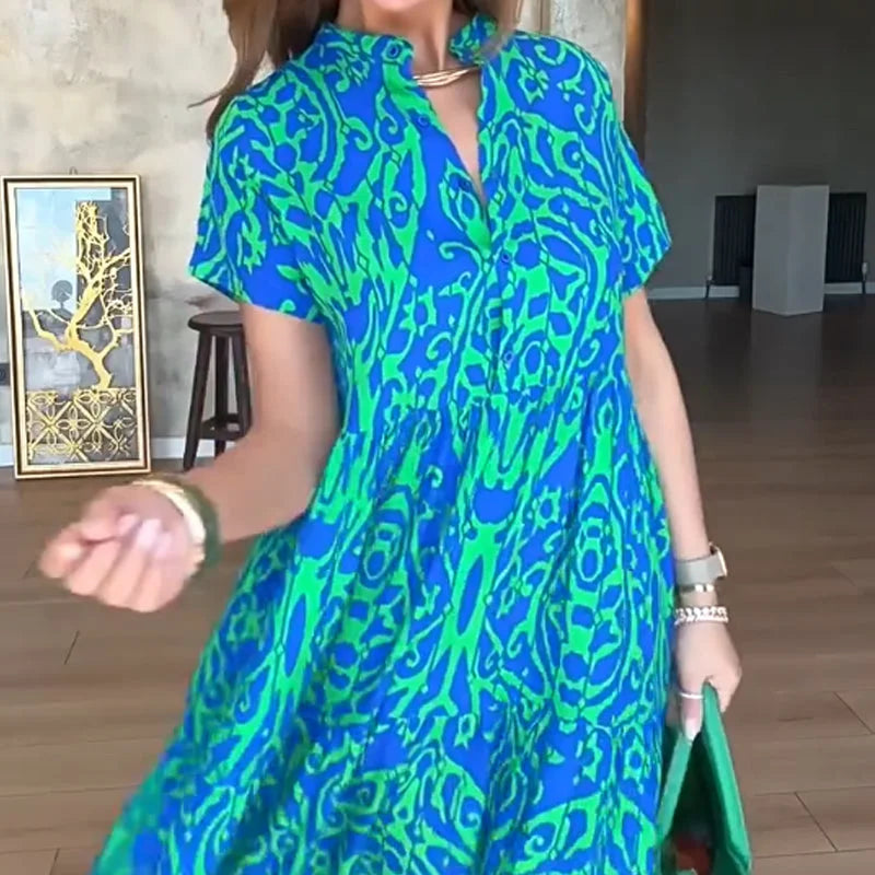 Jubilee - Rochie Imprimată Croială A, Croială Largă