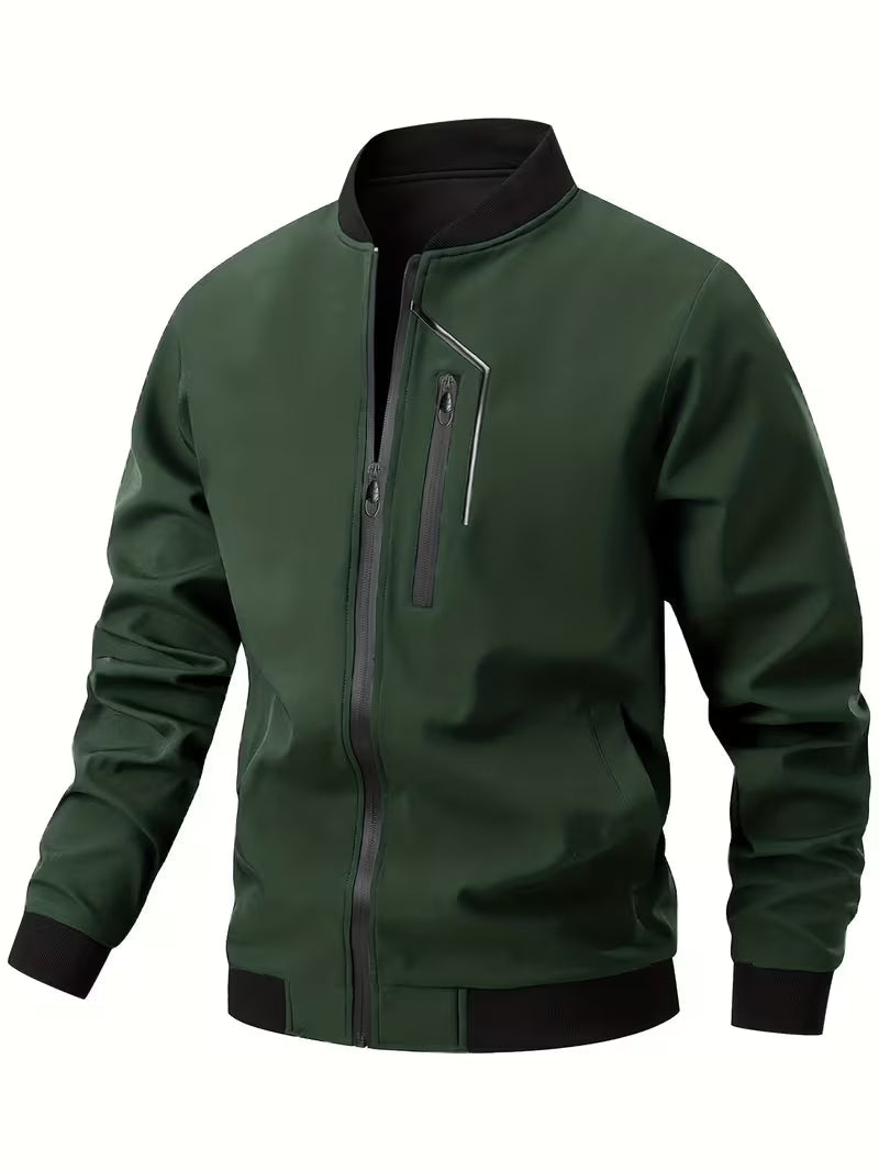 Akrum - Jachetă Bomber Casual Cu Fermoar